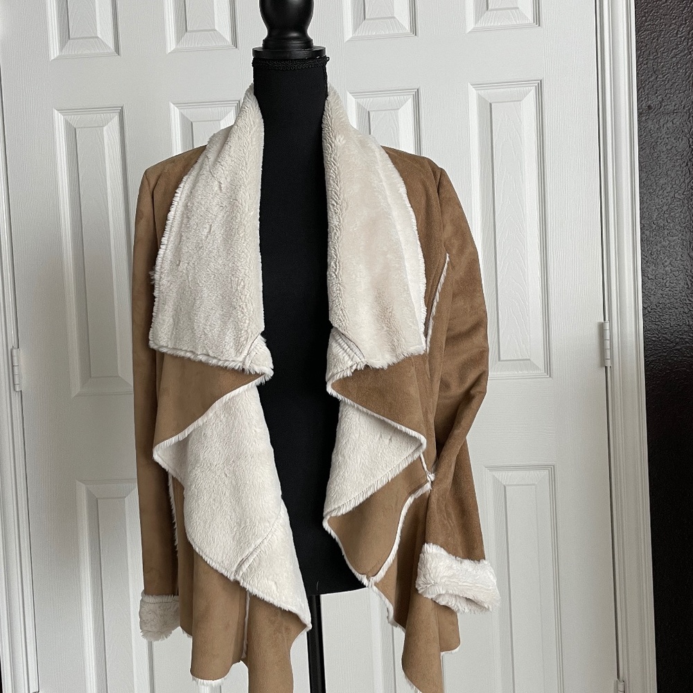 Faux Shearling waterfall style Jacket by Lovestitch